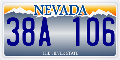 NV license plate 38A106