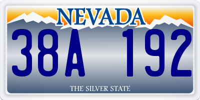 NV license plate 38A192