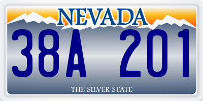 NV license plate 38A201