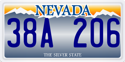 NV license plate 38A206