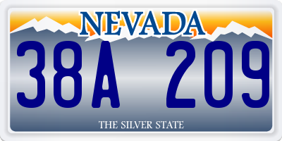 NV license plate 38A209