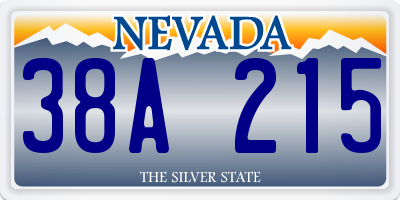 NV license plate 38A215