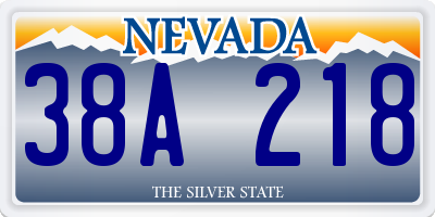 NV license plate 38A218