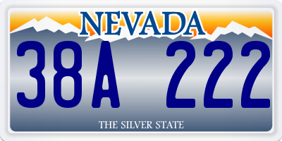 NV license plate 38A222