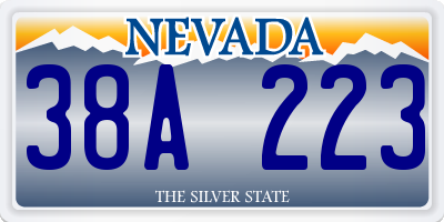 NV license plate 38A223