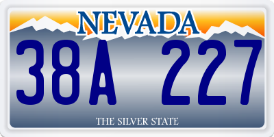 NV license plate 38A227