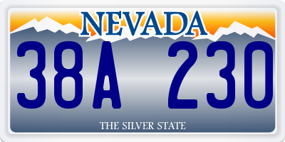 NV license plate 38A230