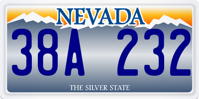 NV license plate 38A232