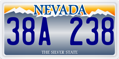 NV license plate 38A238