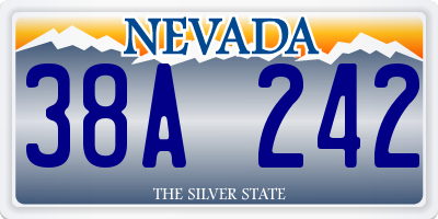 NV license plate 38A242