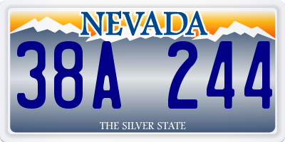 NV license plate 38A244