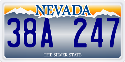 NV license plate 38A247