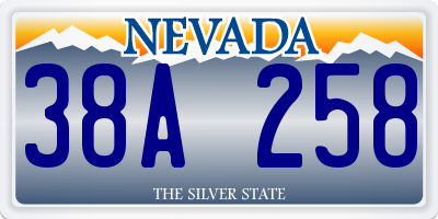 NV license plate 38A258