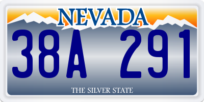 NV license plate 38A291