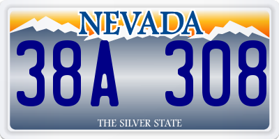 NV license plate 38A308