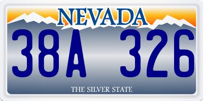 NV license plate 38A326