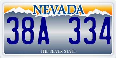 NV license plate 38A334