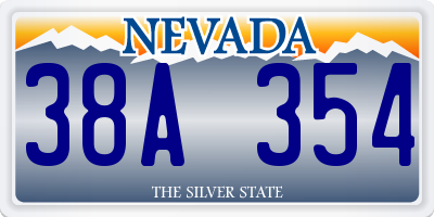 NV license plate 38A354