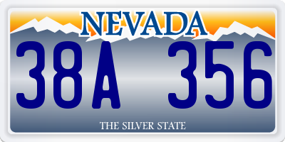 NV license plate 38A356