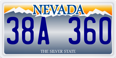 NV license plate 38A360