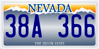 NV license plate 38A366