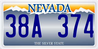 NV license plate 38A374