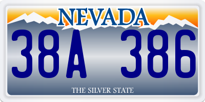 NV license plate 38A386