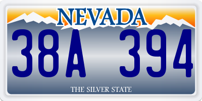 NV license plate 38A394