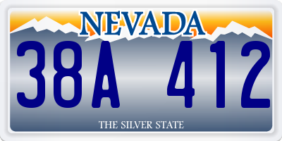 NV license plate 38A412
