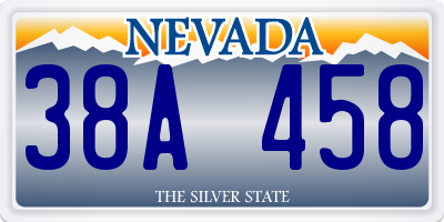 NV license plate 38A458