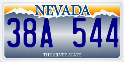 NV license plate 38A544