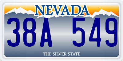 NV license plate 38A549