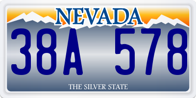 NV license plate 38A578