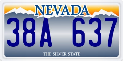 NV license plate 38A637