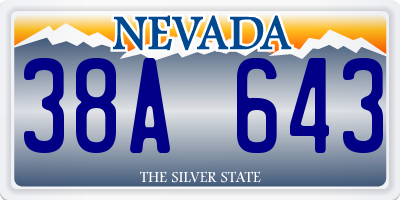 NV license plate 38A643