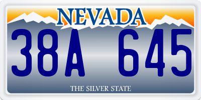 NV license plate 38A645