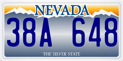 NV license plate 38A648