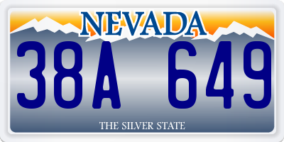 NV license plate 38A649