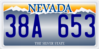 NV license plate 38A653