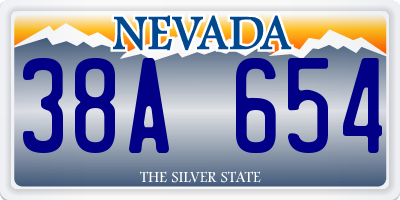 NV license plate 38A654