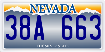 NV license plate 38A663