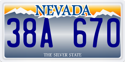 NV license plate 38A670