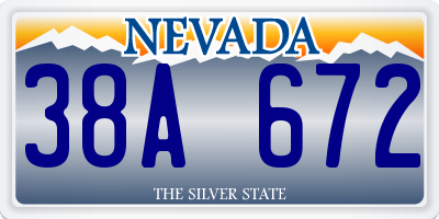NV license plate 38A672