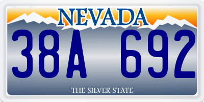 NV license plate 38A692