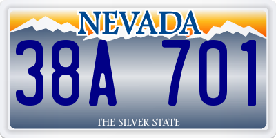 NV license plate 38A701