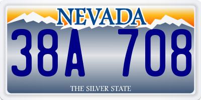 NV license plate 38A708