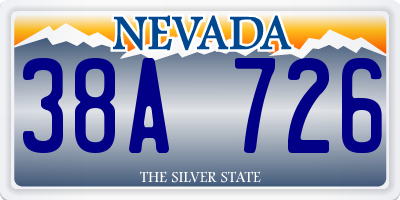 NV license plate 38A726