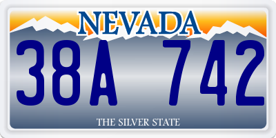 NV license plate 38A742