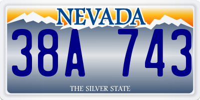 NV license plate 38A743