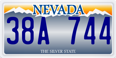 NV license plate 38A744